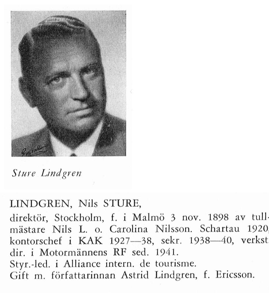 Foto de Sture Lindgren pareja de Astrid Lindgren